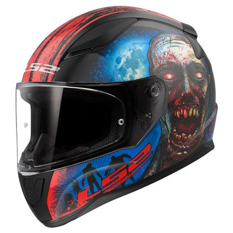 LS2 FF353 Rapid II Zombie Black Red Motorcycle Helmet