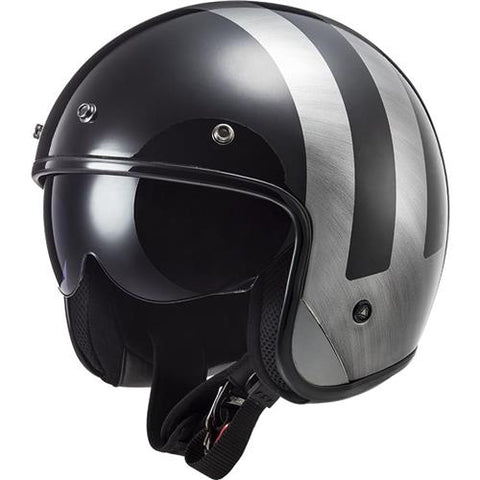 LS2 OF601 Bob II Lines Black Jeans Motorcycle Helmet