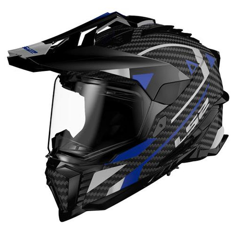 LS2 MX701 Carbon Explorer Adventure Blue Motorcycle Helmet