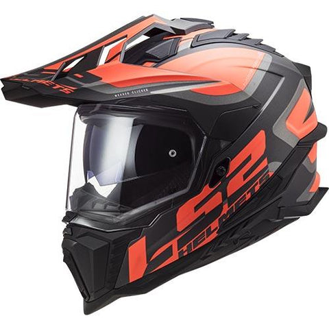 LS2 MX701 Explorer Alter Matt Black Fluo Orange Motorcycle Helmet