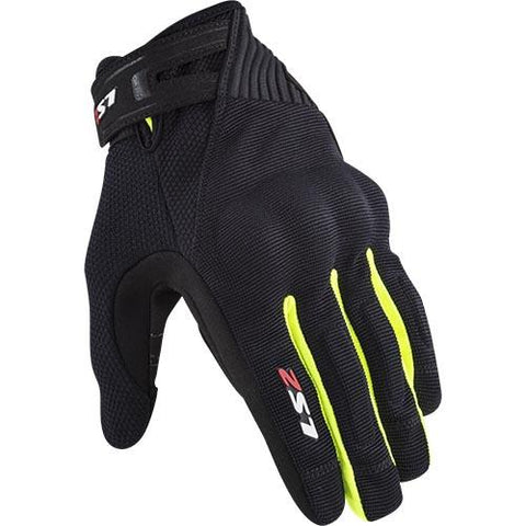 LS2 Dart Mens Gloves Black Fluo Yellow - Motorcycle Gloves