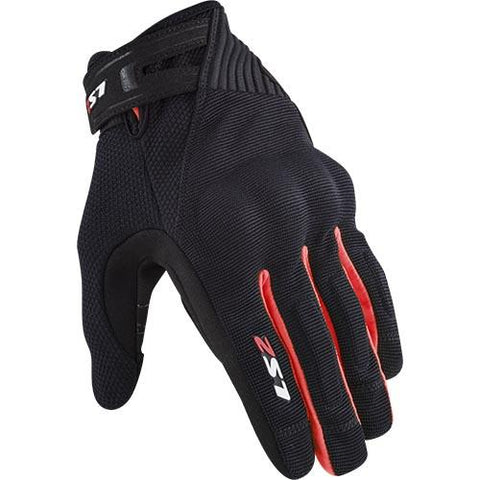 LS2 Dart Mens Gloves Black Red - Motorcycle Gloves