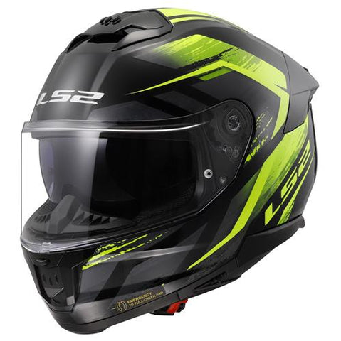 LS2 FF808 Stream II Fury Black Flo Yellow Motorcycle Helmet