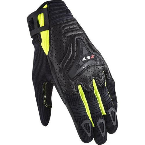 LS2 All Terrain Mens Gloves Black Fluo Yellow - Motorcycle Gloves