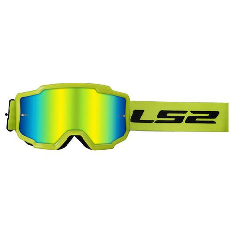 LS2 Charger Goggles Hi Vis Yellow with Iridium Visor