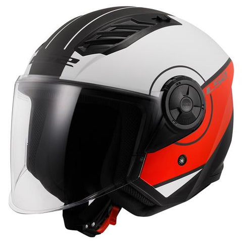 LS2 OF616 Airflow II Cover Matt White Red Motorcycle Helmet