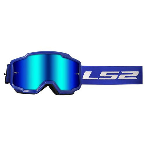 LS2 Charger Goggles Blue with Iridium Visor