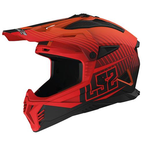 LS2 MX708 Fast II Duck Matt Fluo Orange Red Motorcycle Helmet