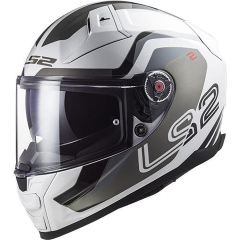 LS2 FF811 Vector II Metric White Titan Silver Motorcycle Helmet