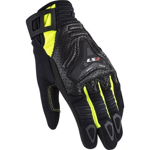 LS2 All Terrain Ladies Gloves Black Fluo Yellow - Motorcycle Gloves