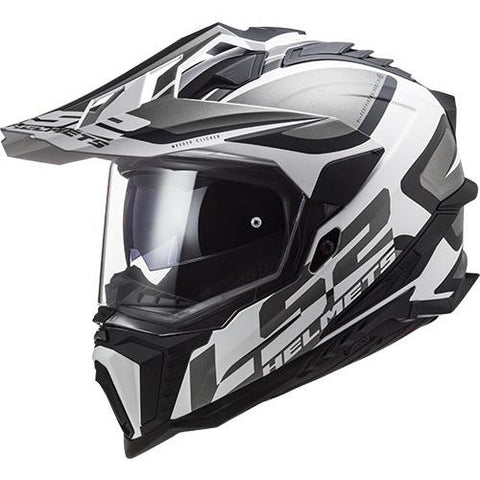 LS2 MX701 Explorer Alter Matt Black White Motorcycle Helmet