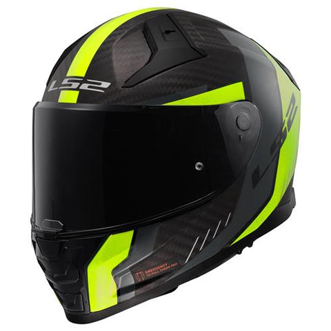 LS2 FF811 Vector II Carbon Grid Matt Flo Yellow Motorcycle Helmet