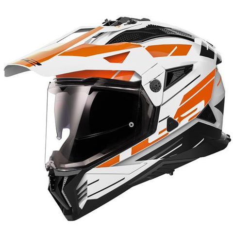 LS2 MX702 Pioneer II Namib White Orange Motorcycle Helmet