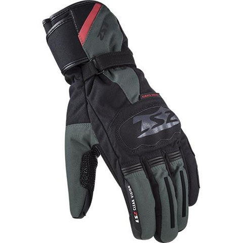 LS2 Snow Mens Gloves Black Green- Motorcycle Gloves