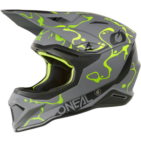 ONeal 1 Series Motocross Helmet V26 Splash Grey Neon Yellow