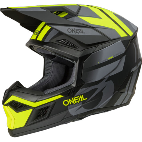 ONeal 3 Series Motocross Helmet V26 Black Grey Neon Yellow