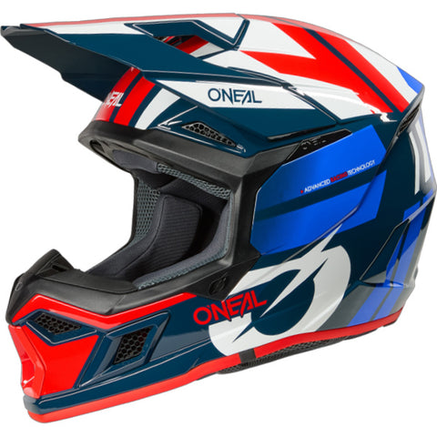 ONeal 3 Series Motocross Helmet V26 Blue White Red