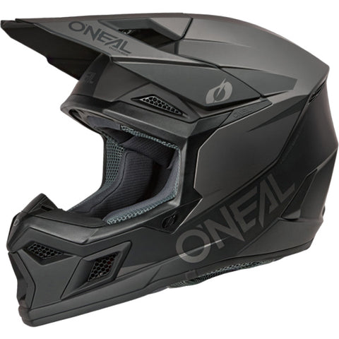 ONeal 3 Series Motocross Helmet V26 Solid Black Grey