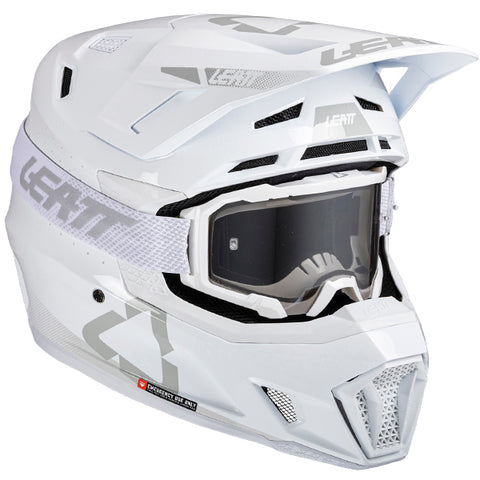 2025 Leatt 7.5 V25 White Helmet with 4.5 Goggle