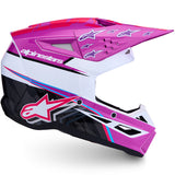 Alpinestars Youth SM3 Falcon Helmet Purple White Black Pink Fluo Gloss
