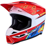 Alpinestars Youth SM3 Falcon Helmet Red Fluo White Blue Yellow Fluo Gloss