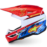 Alpinestars Youth SM3 Falcon Helmet Red Fluo White Blue Yellow Fluo Gloss