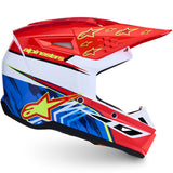 Alpinestars Youth SM3 Falcon Helmet Red Fluo White Blue Yellow Fluo Gloss