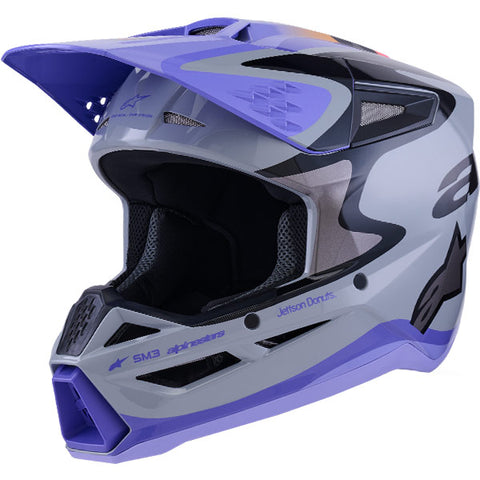Alpinestars Helmet SM3 Jettson Gray Purple Black Gloss