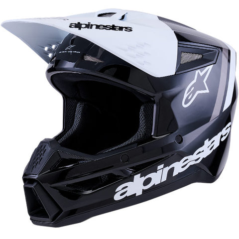 Alpinestars Helmet SM3 Radium Helmet Black White Gray Gloss