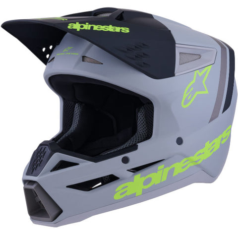 Alpinestars Helmet SM3 Radium Helmet Gray Black Yellow Matt