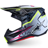 Alpinestars Helmet Supertech S-M7 Blaster Helmet - Black Grey White Yellow Fluo Gloss