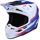 Alpinestars Helmet Supertech S-M7 Blaster Helmet - White Blue Red Gloss