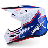 Alpinestars Helmet Supertech S-M7 Blaster Helmet - White Blue Red Gloss
