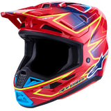Alpinestars Helmet Supertech S-M7 Cast Helmet - Red Yellow Fluo Blue Gloss