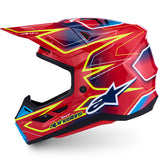 Alpinestars Helmet Supertech S-M7 Cast Helmet - Red Yellow Fluo Blue Gloss