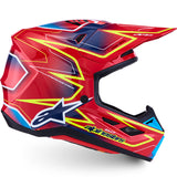 Alpinestars Helmet Supertech S-M7 Cast Helmet - Red Yellow Fluo Blue Gloss