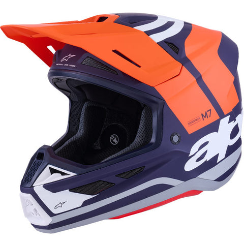 Alpinestars Helmet Supertech S-M7 Core Helmet ECE06  - Orange Blue Matt
