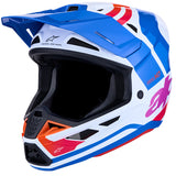Alpinestars Helmet Supertech S-M7 Core Helmet - White Blue Orange Pink