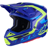 Alpinestars Helmet Supertech S-M7 Deed Helmet - Blue Yellow Fluo Gloss
