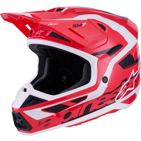 Alpinestars Helmet Supertech S-M7 Deed Helmet - Red Black White Gloss