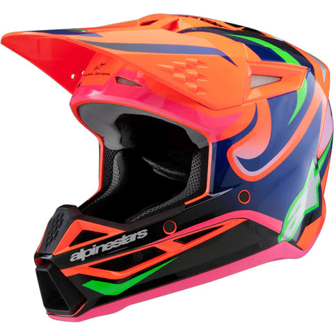Alpinestars Youth Helmet Deegan Orange Fluo Purple Pink