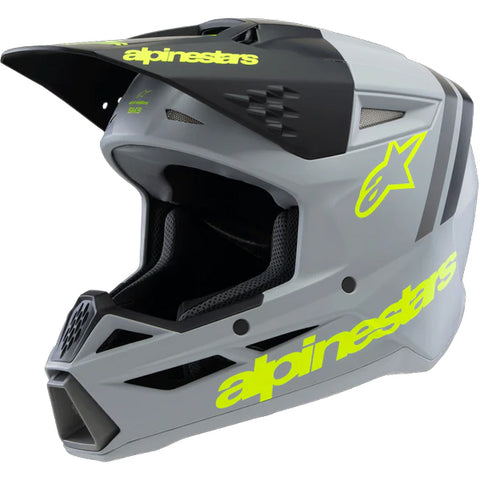 Alpinestars Youth Helmet SM3 Radium Grey Black Yellow Matte