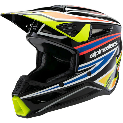 Alpinestars Youth Helmet SM3 Wurx Black Yellow Blue Red