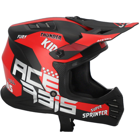 Acerbis Profile Kids Motocross Helmet - Black Red