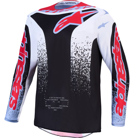 Alpinestars Fluid Drag Jersey Black White Light Blue Red Fluo