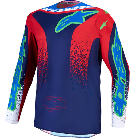 Alpinestars Fluid Drag Jersey Blue Navy Fire Red White