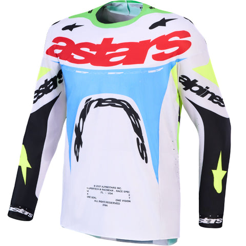 Alpinestars Supertech Dyna Jersey Light Lilac Green Fluo Black