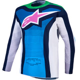 Alpinestars Techstar Maven Jersey White Blithe Blue Green Fluo