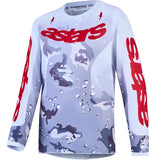 Alpinestars Youth Fluid Lone Jersey Grey Camo White Fire Red