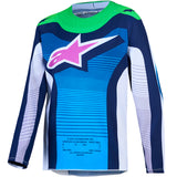 Alpinestars Youth SuperTech Maven Jersey White Blithe Blue Green Fluo